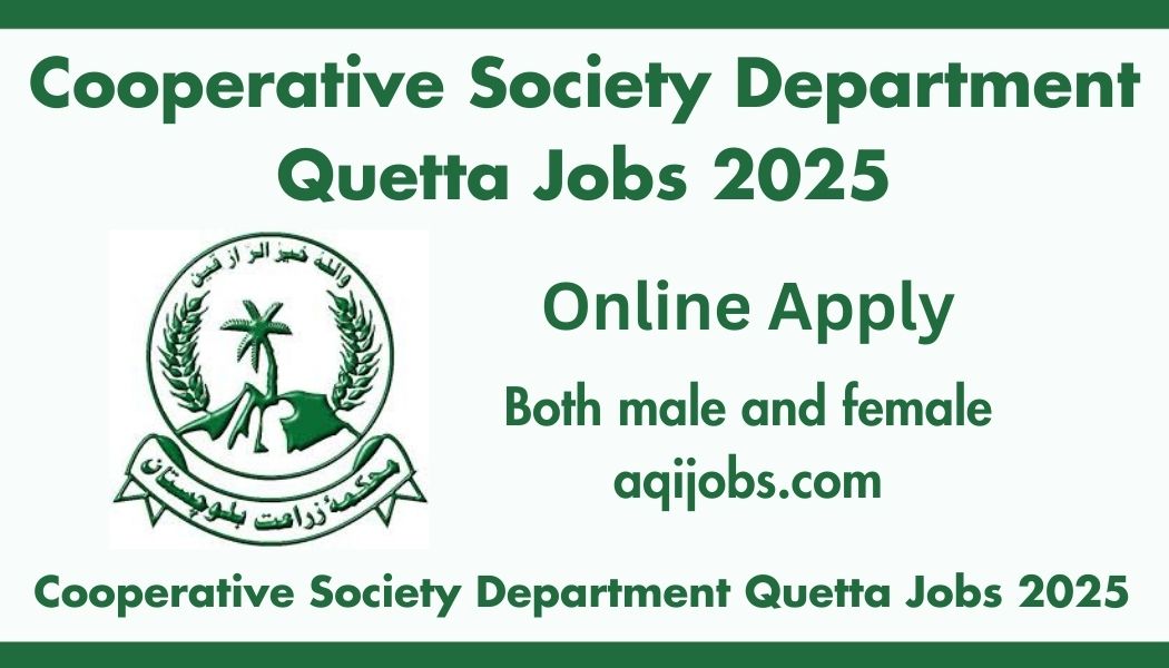 Cooperative Society Department Quetta Jobs 2025